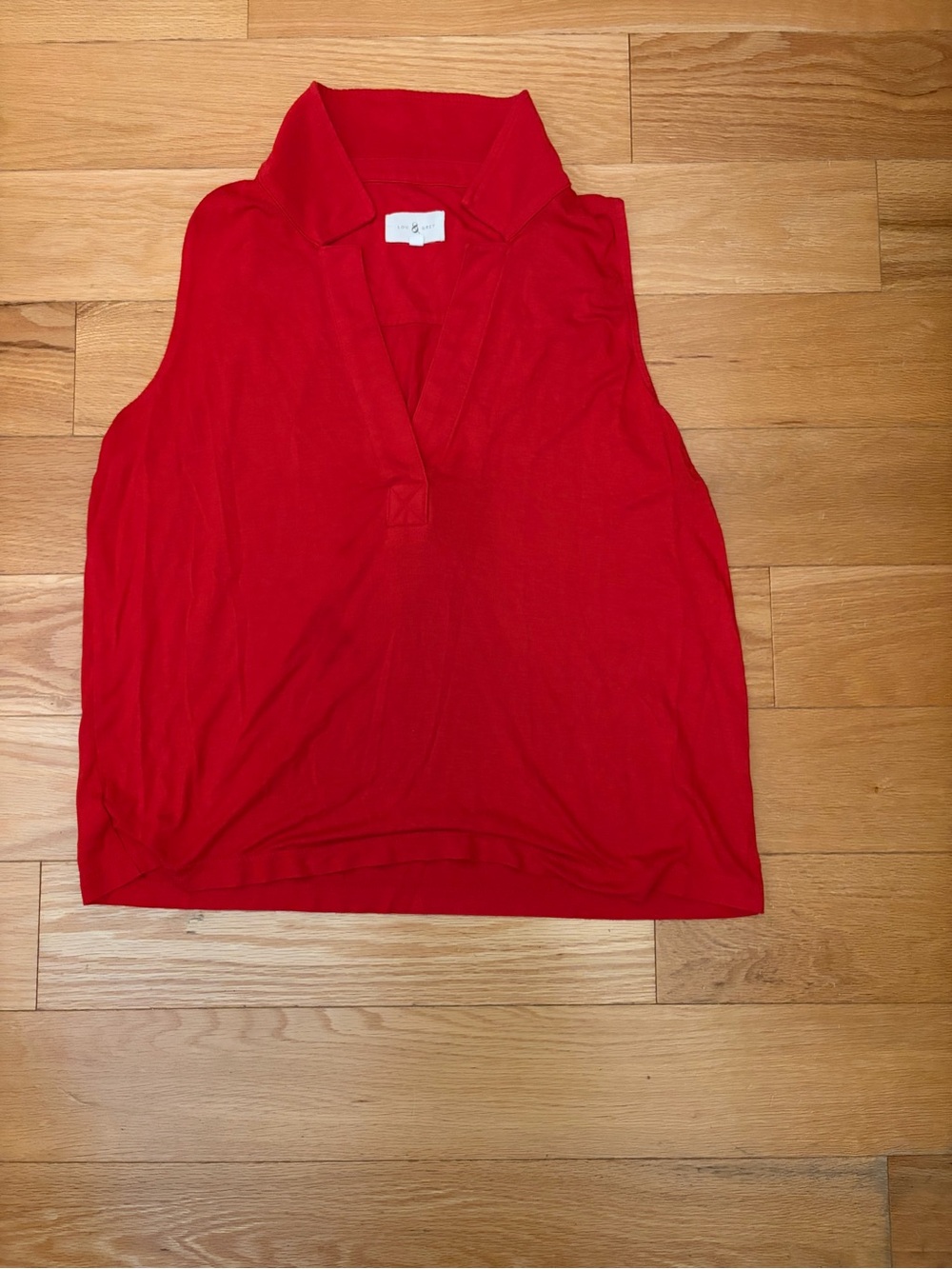 Lou & Grey Sleeveless Red Polo-Style Tank